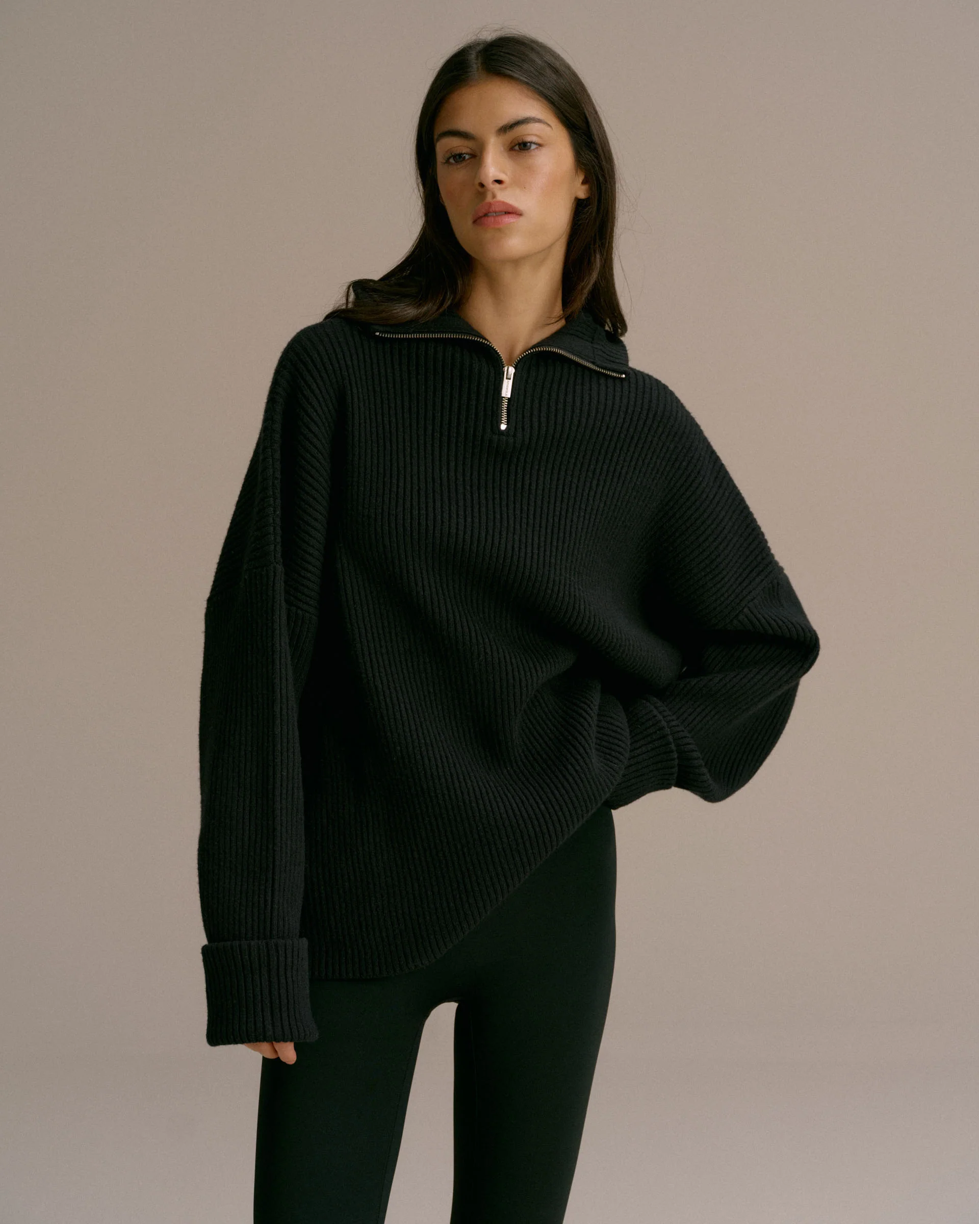 Balaclava Knit Hoodie - Black