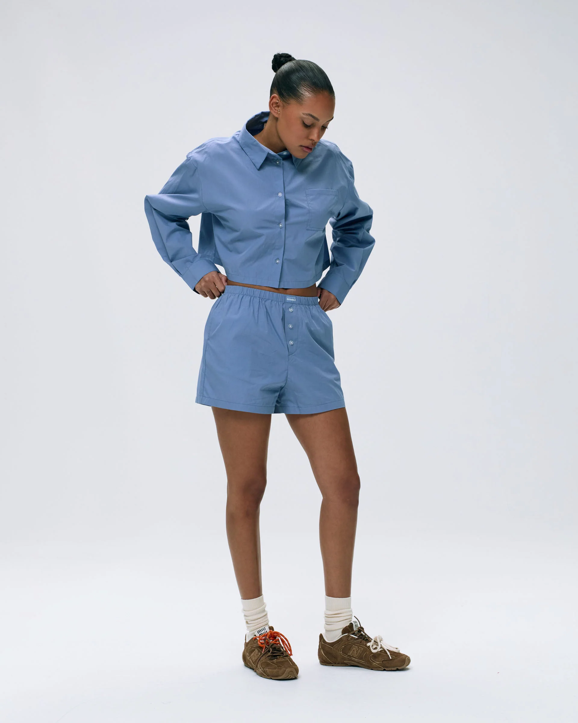 Cotton Boxer Shorts - Blue - Image 4