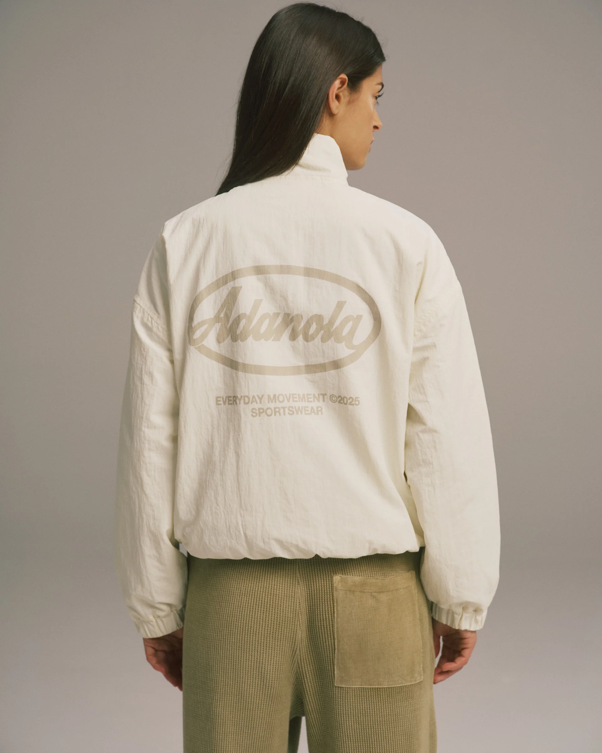 Funnel Neck Track Jacket - Marshmallow White - Image 2