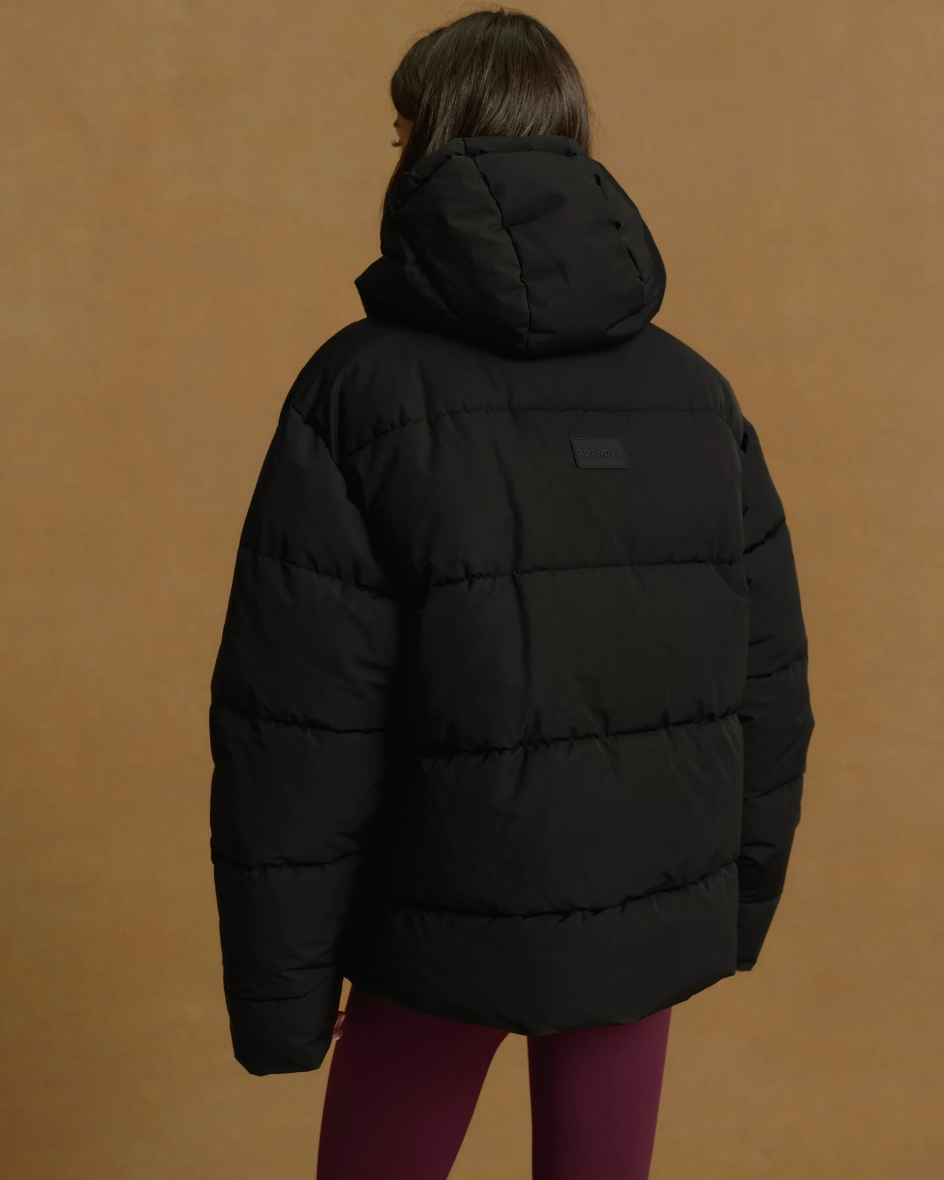 Hooded Puffer Jacket - Black - Image 2