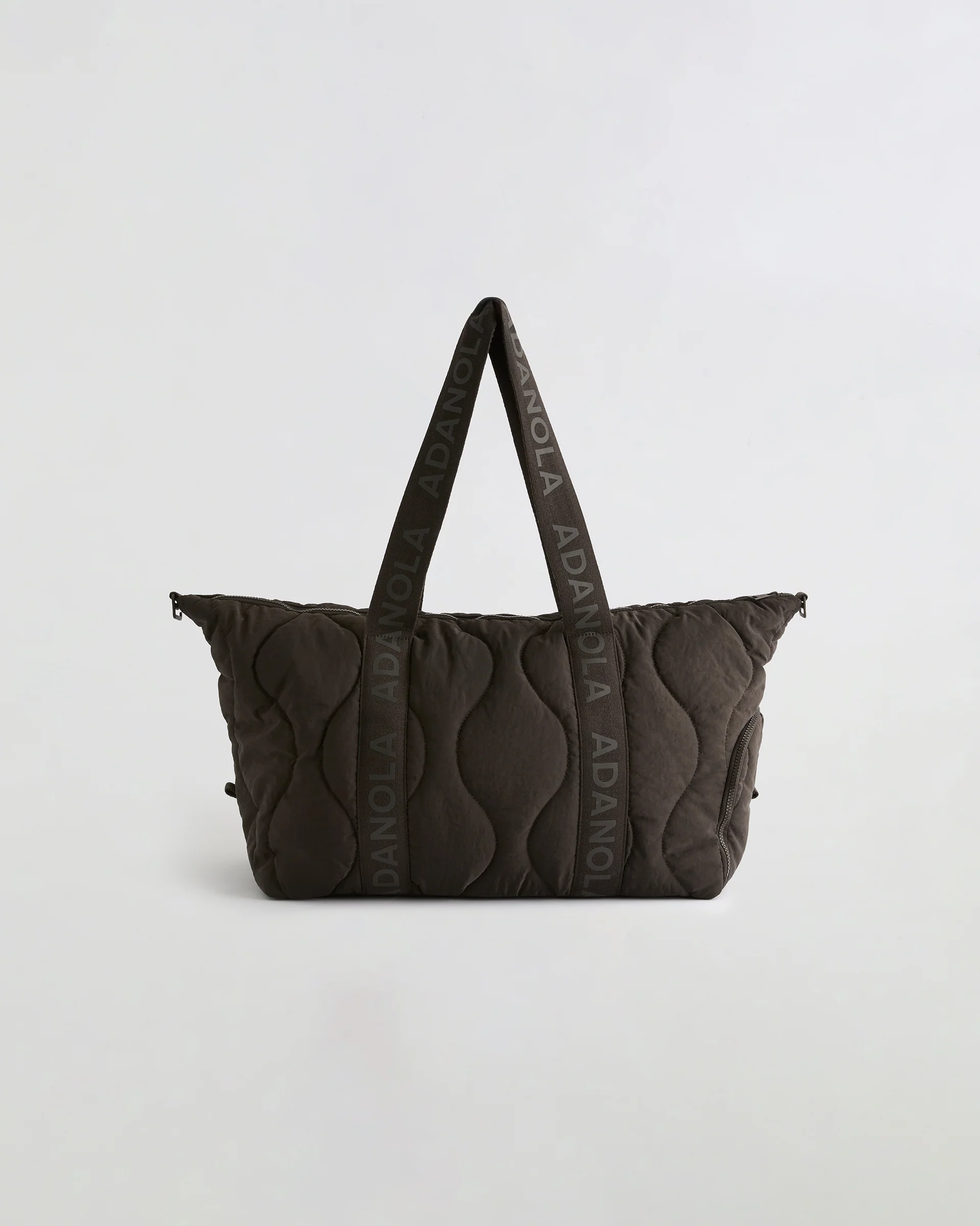 Quilted Nylon Duffle Bag - Coffee Bean - Image 4