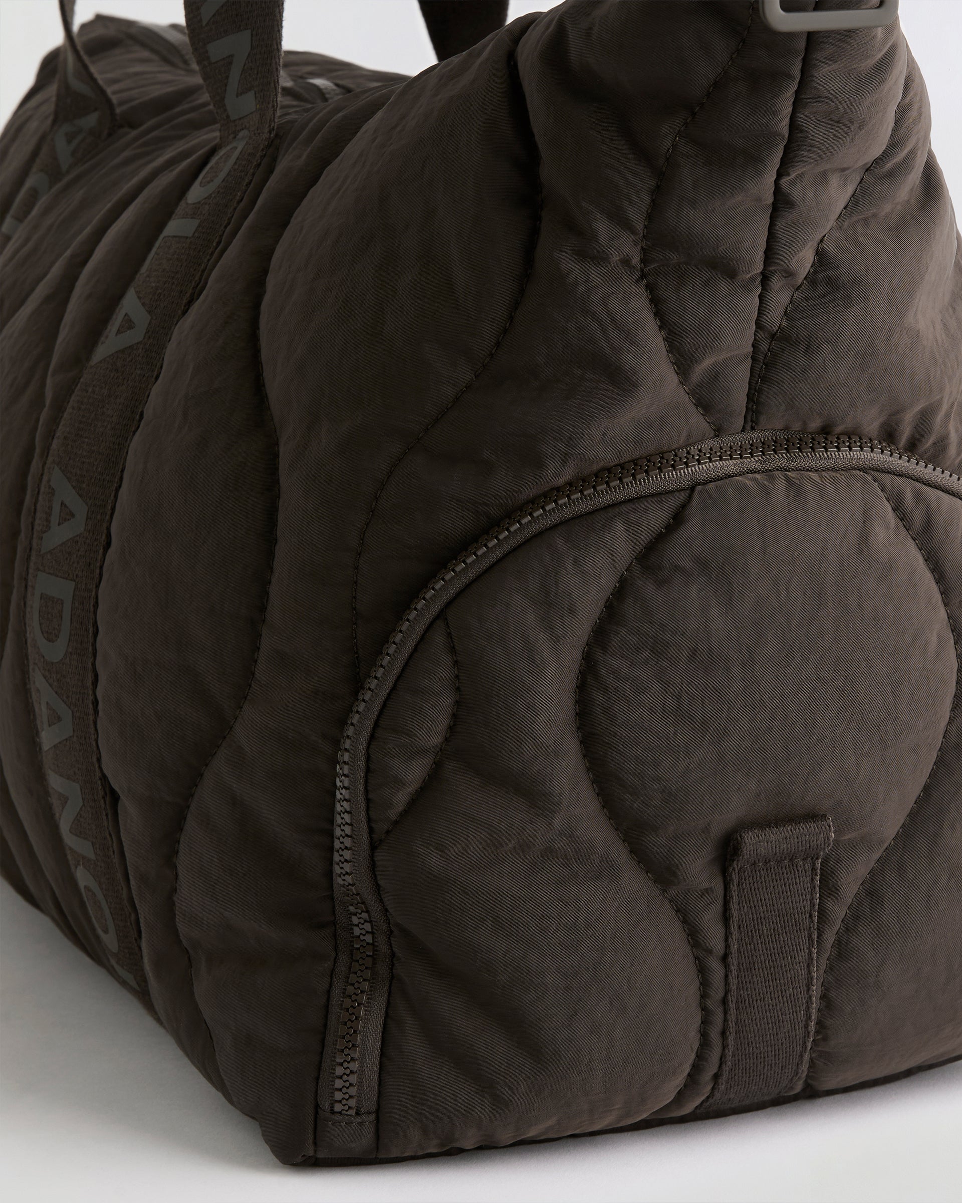 Quilted Nylon Duffle Bag - Coffee Bean - Image 5