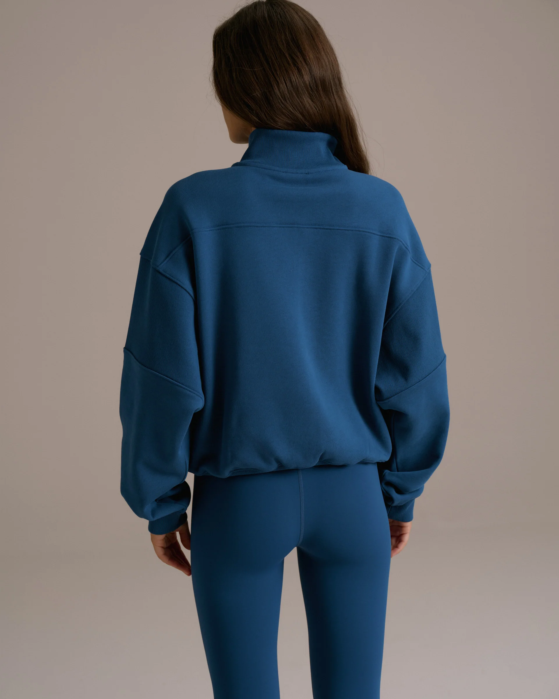 Sport Horizon Relaxed Funnel Neck Zip Sweatshirt - College Blue - Image 2