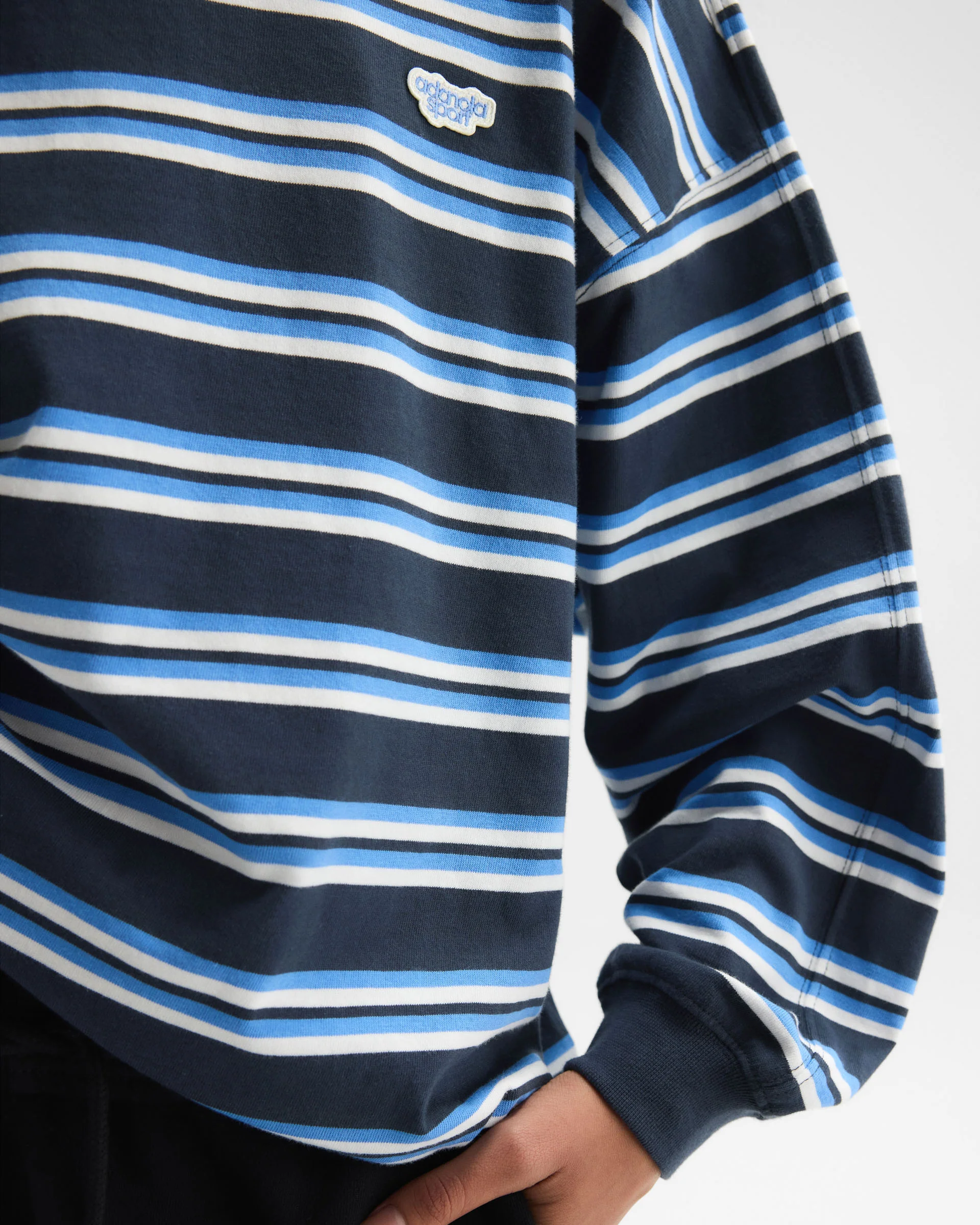 Stripe Long Sleeve T-shirt - Midnight Blue - Image 3