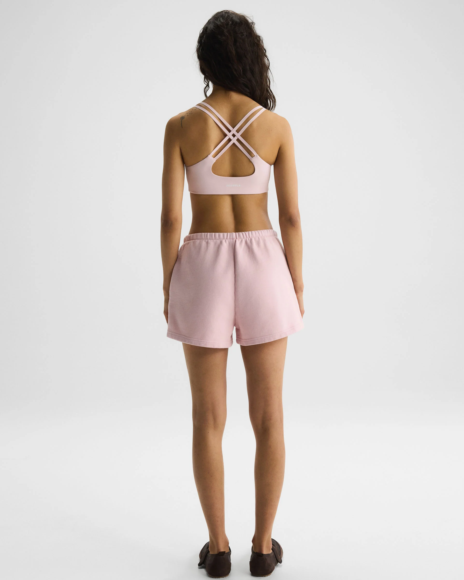 Varsity Applique Washed Sweat Shorts - Soft Pink - Image 3
