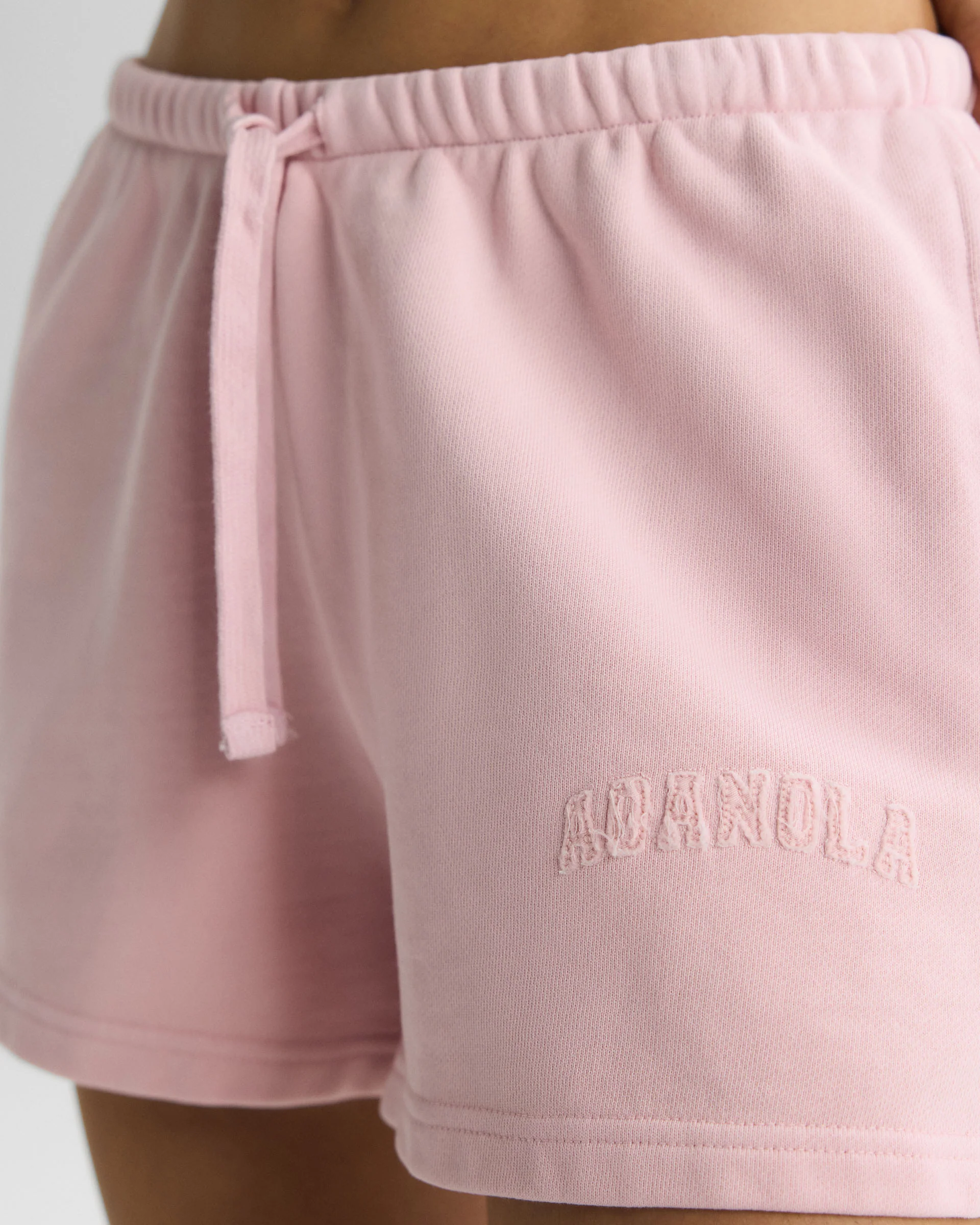 Varsity Applique Washed Sweat Shorts - Soft Pink - Image 4