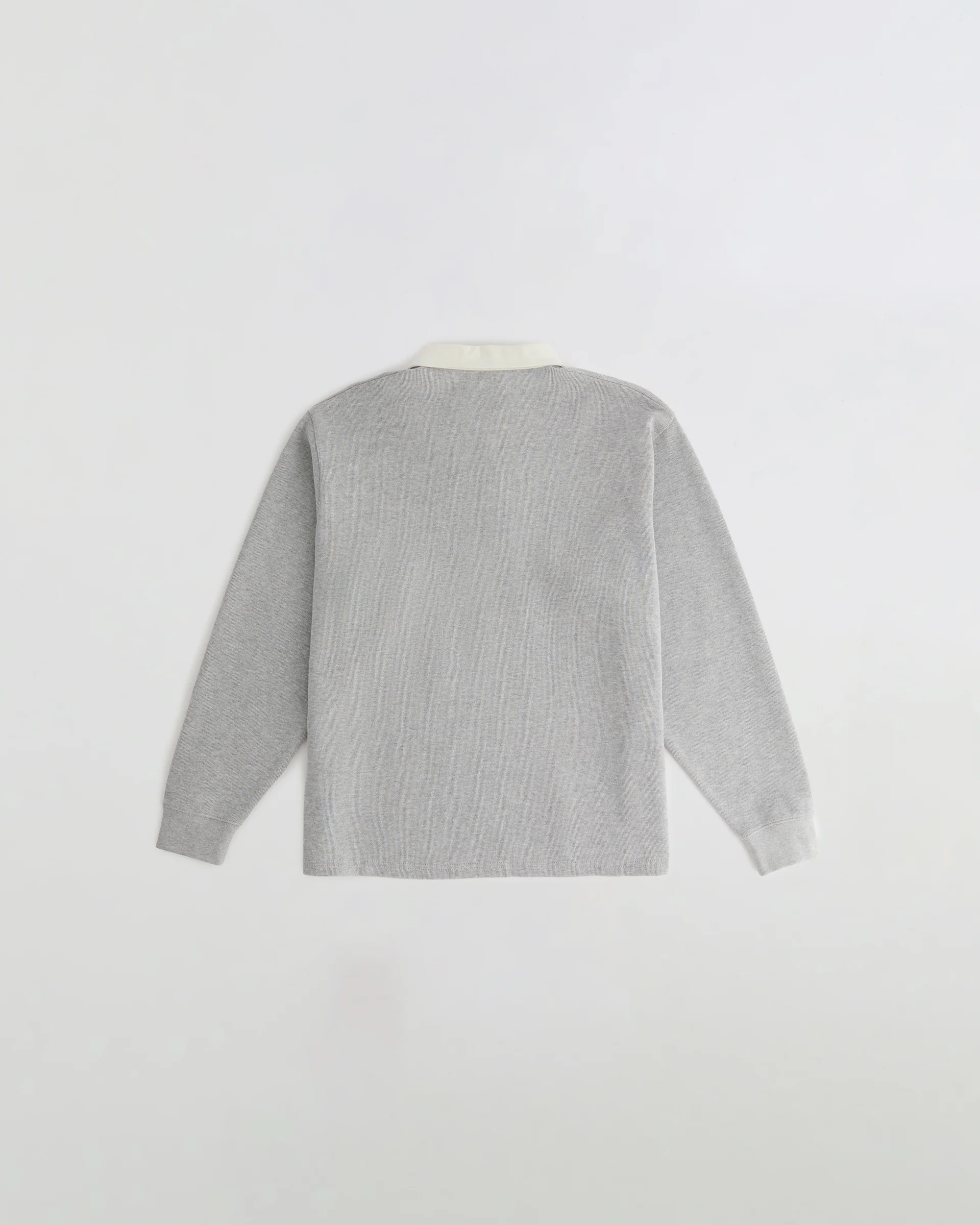 Varsity Oversized Rugby Top - Light Grey Melange/Marshmallow White - Image 6