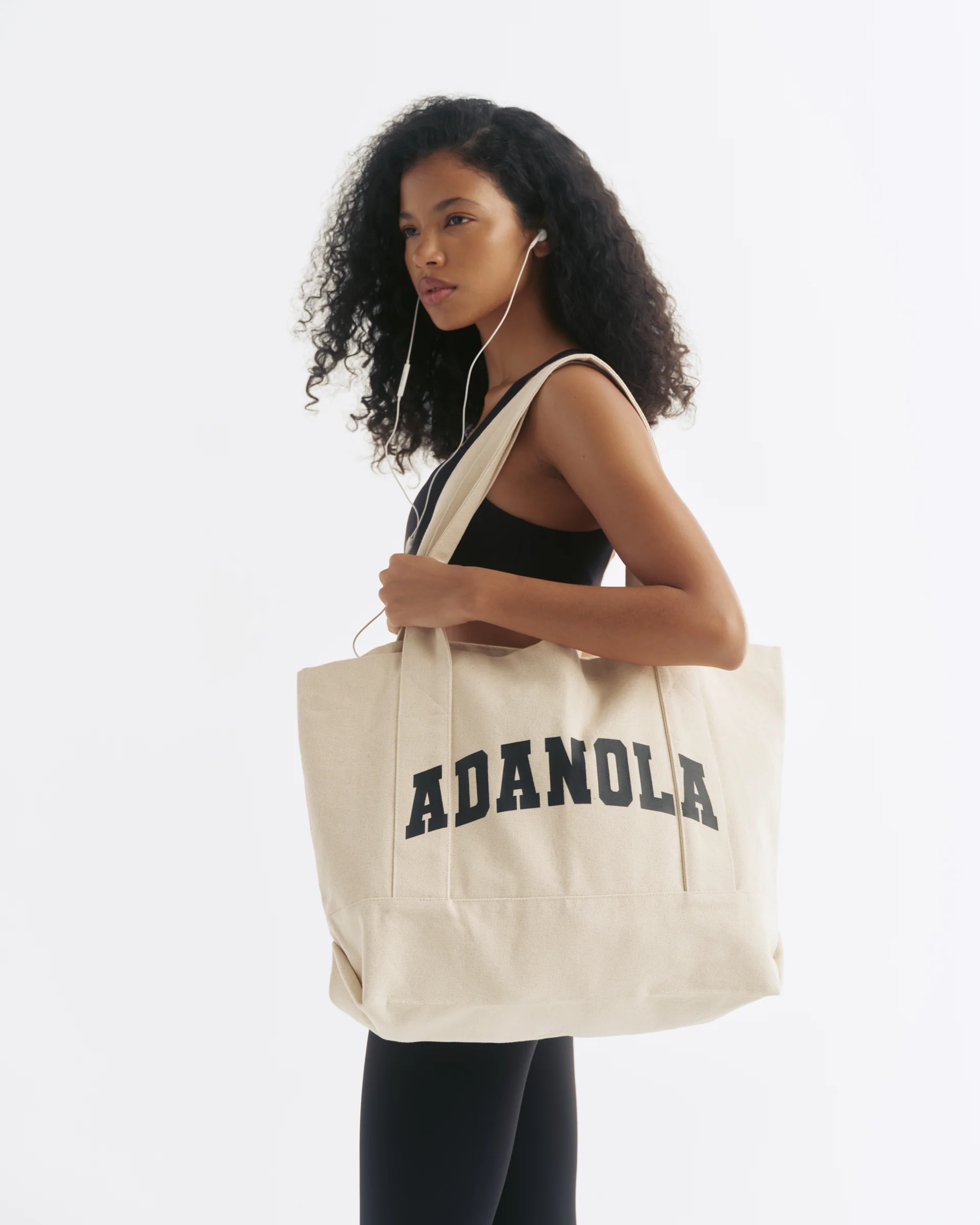 Varsity Tote Bag - Cream/Black - Image 2