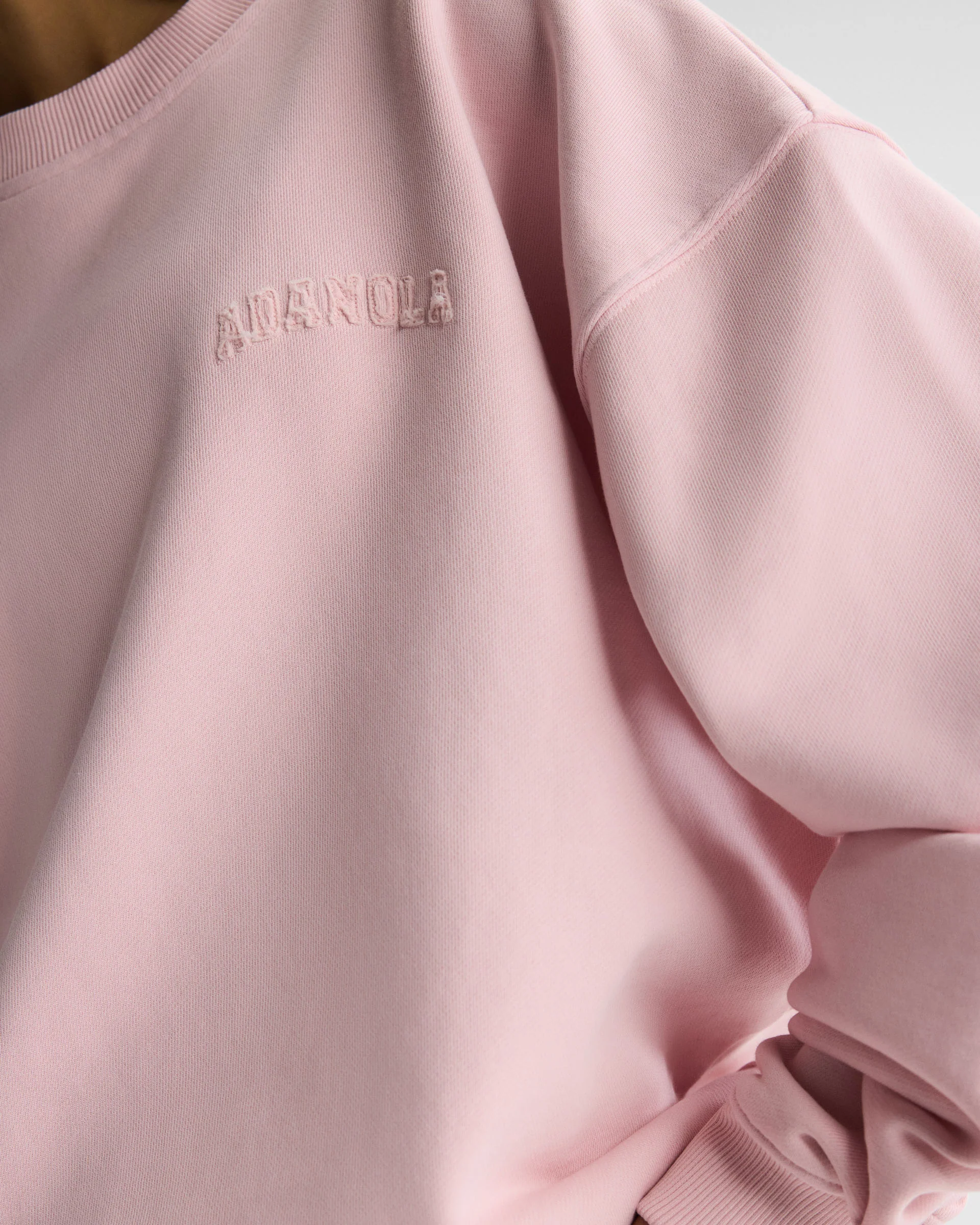 Varsity Applique Washed Oversized Sweatshirt - Soft Pink - Image 2