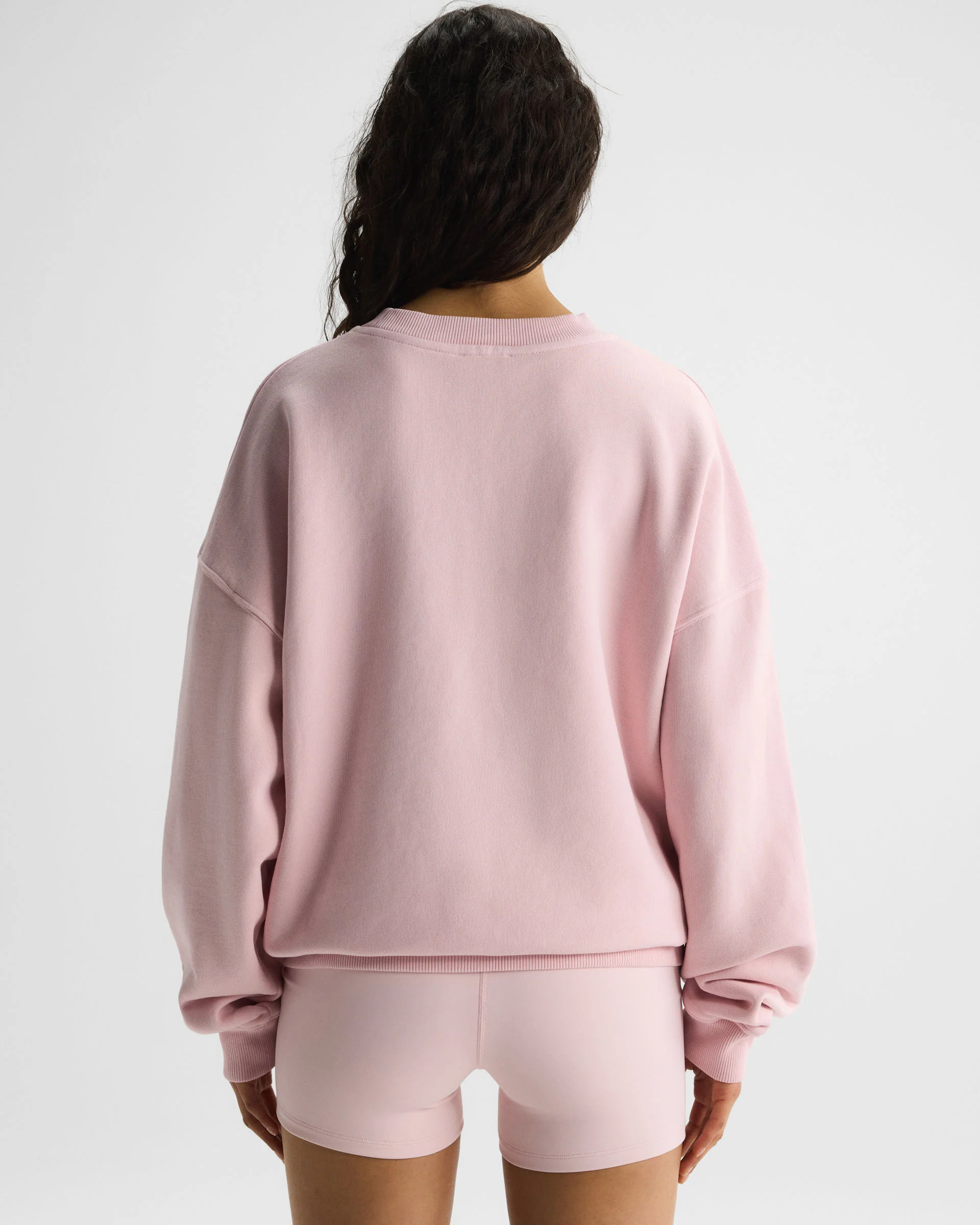 Varsity Applique Washed Oversized Sweatshirt - Soft Pink - Image 4